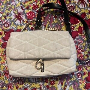 Elegant Cream Quilted Crossbody Bag
